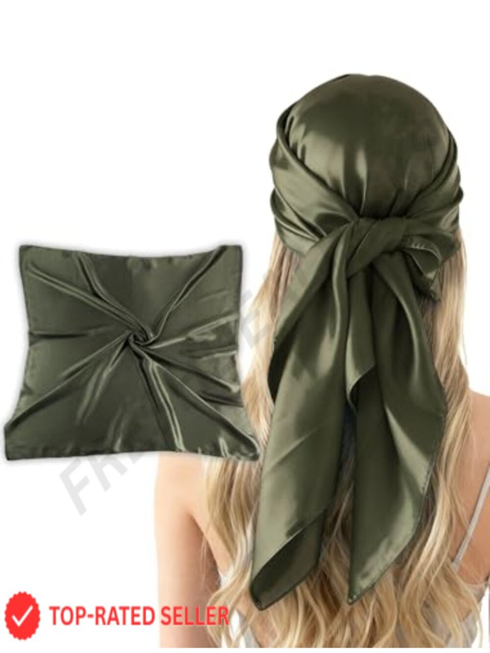 Large Satin Scarf Silk Feel Square Wrap Headscarf Necktie Bandana 35"
